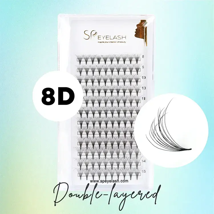 8D Double Camellia Promade Fan